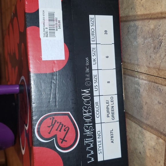 Green/purple leopard T.U.K. heels - Picture 2 of 5